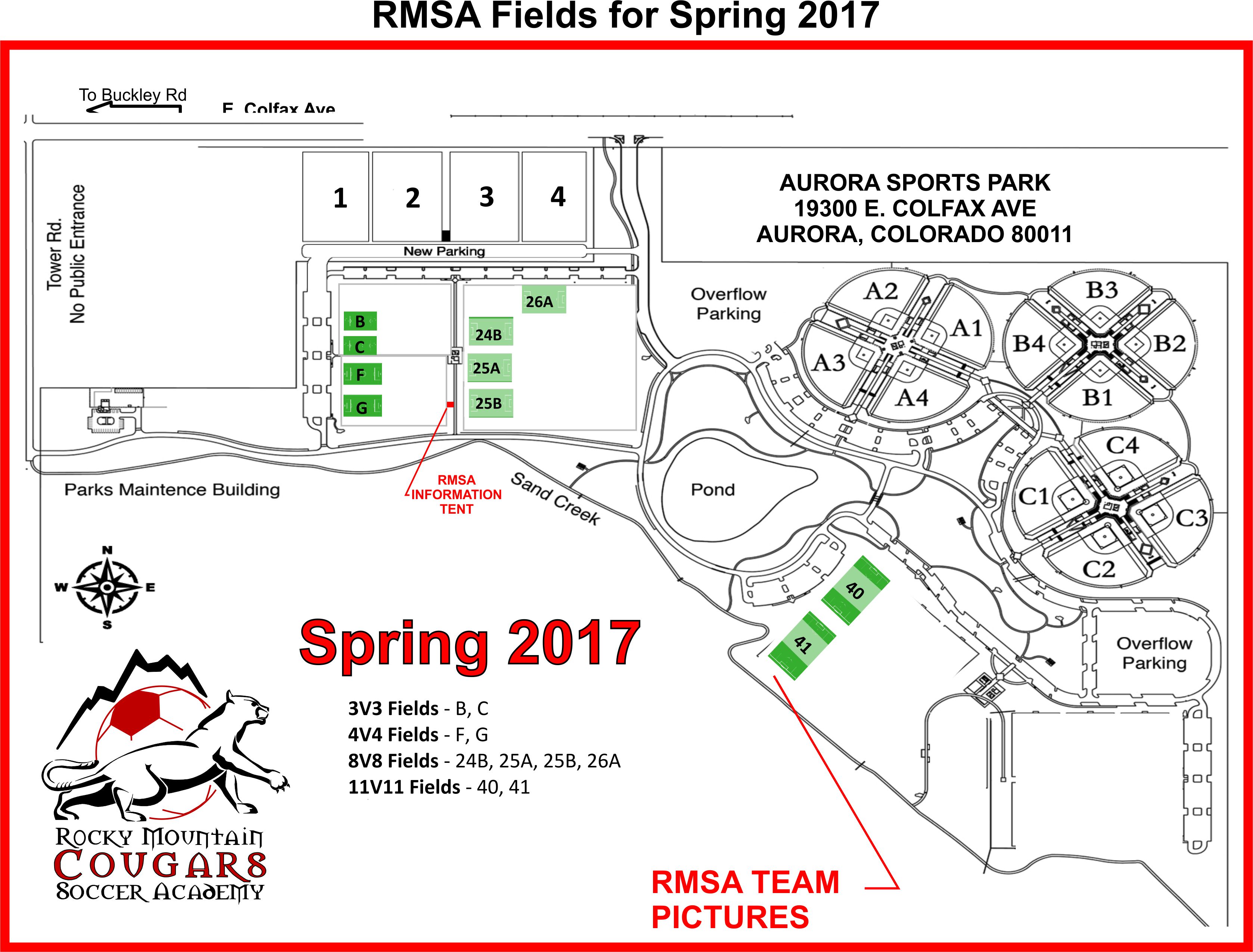 Aurora Sports Park Field Map